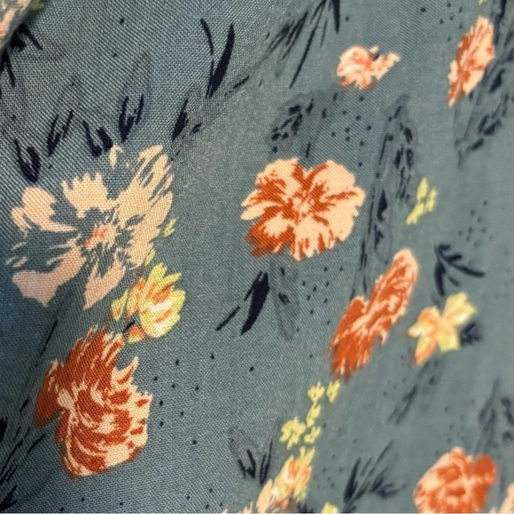 BOG Collective Jumpsuit Small Sleeveless Ocean Blue Boho Floral Cotton - Picture 16 of 16